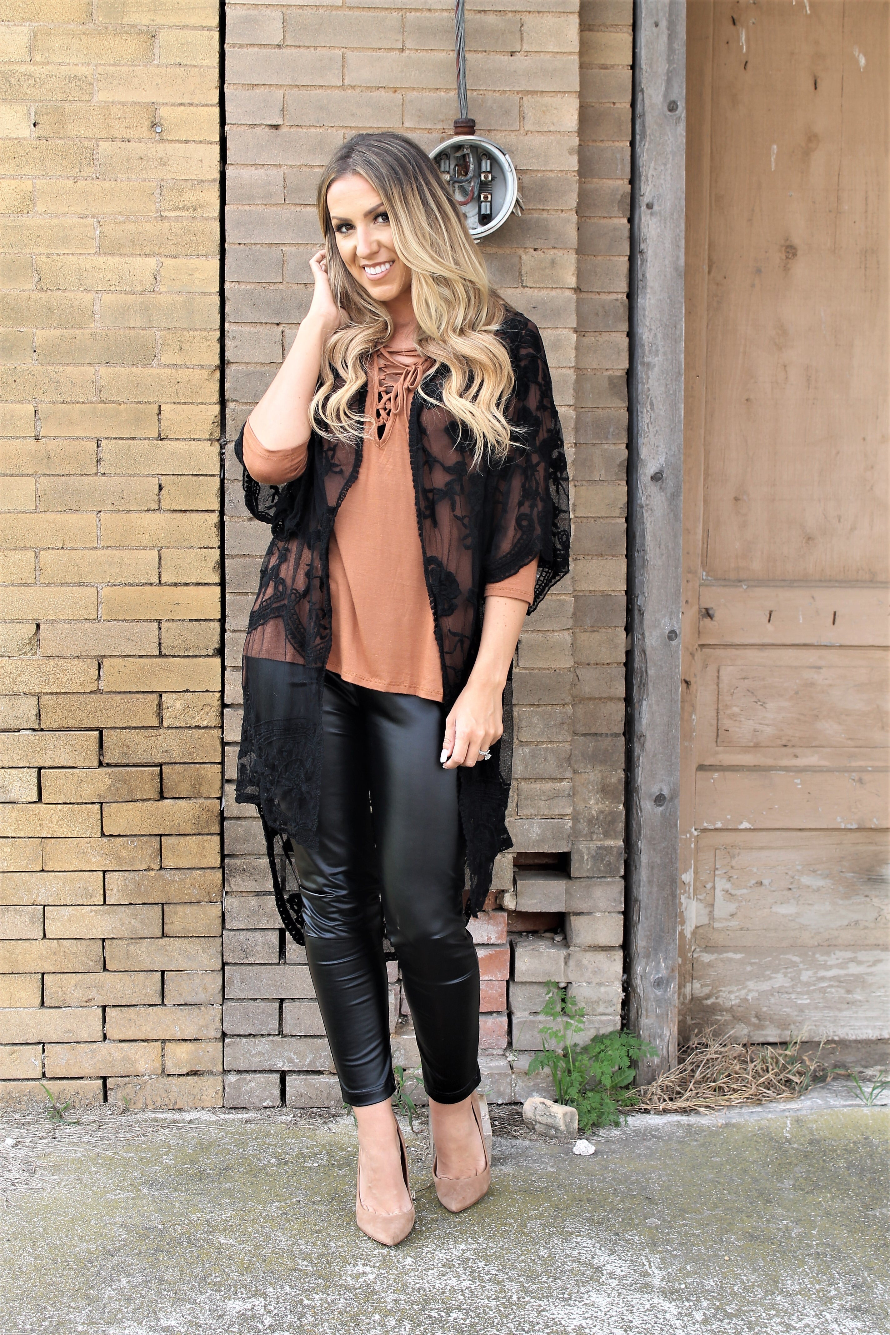 Black lace kimono outlet outfit