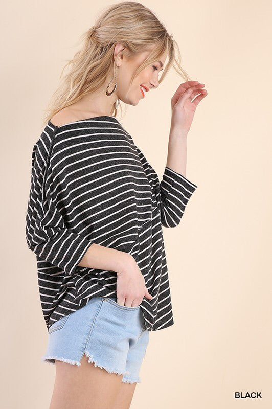 White Stripe Crop Top(Medium)