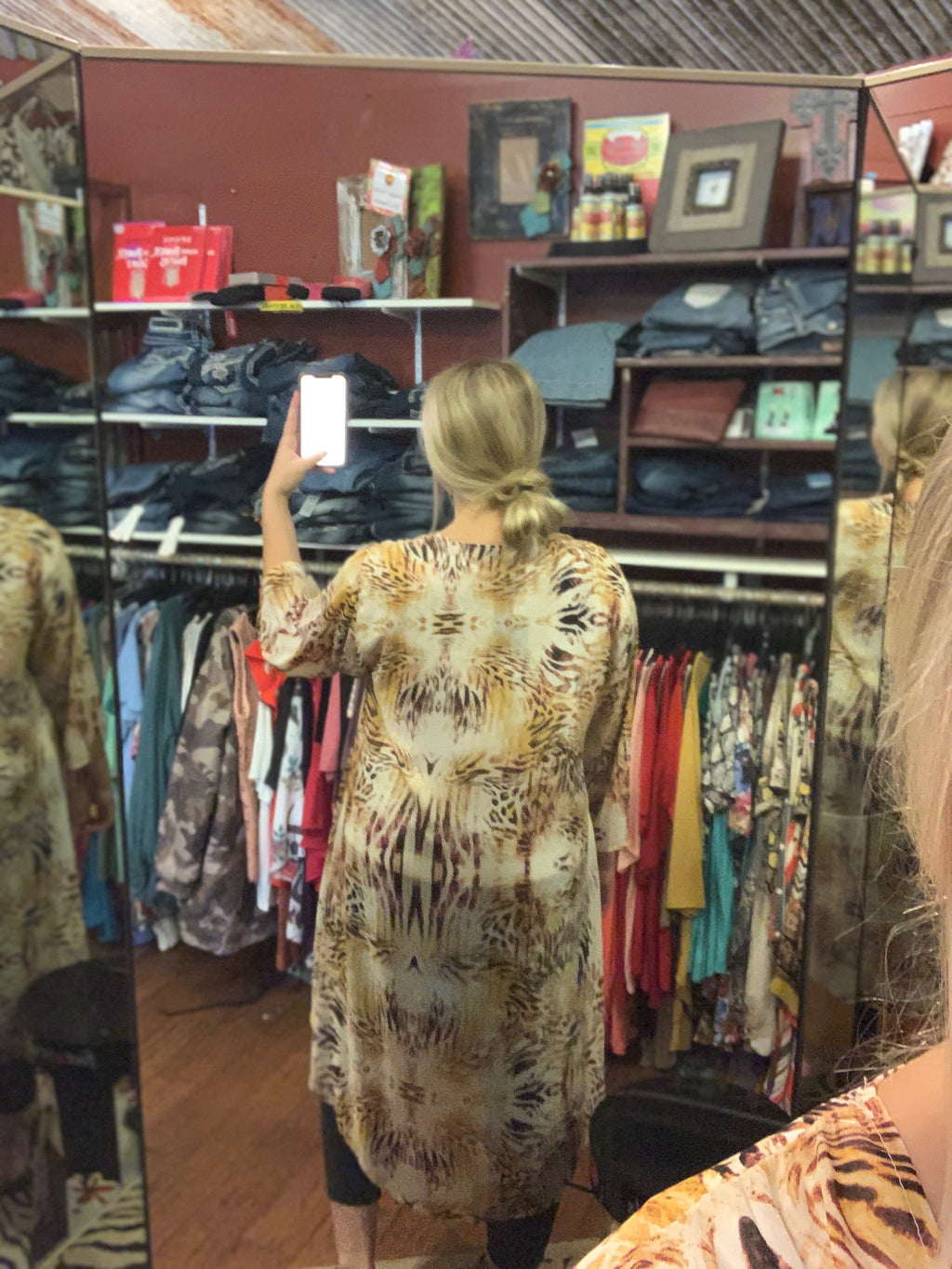 Animal 3/4 Sleeve Long Kimono