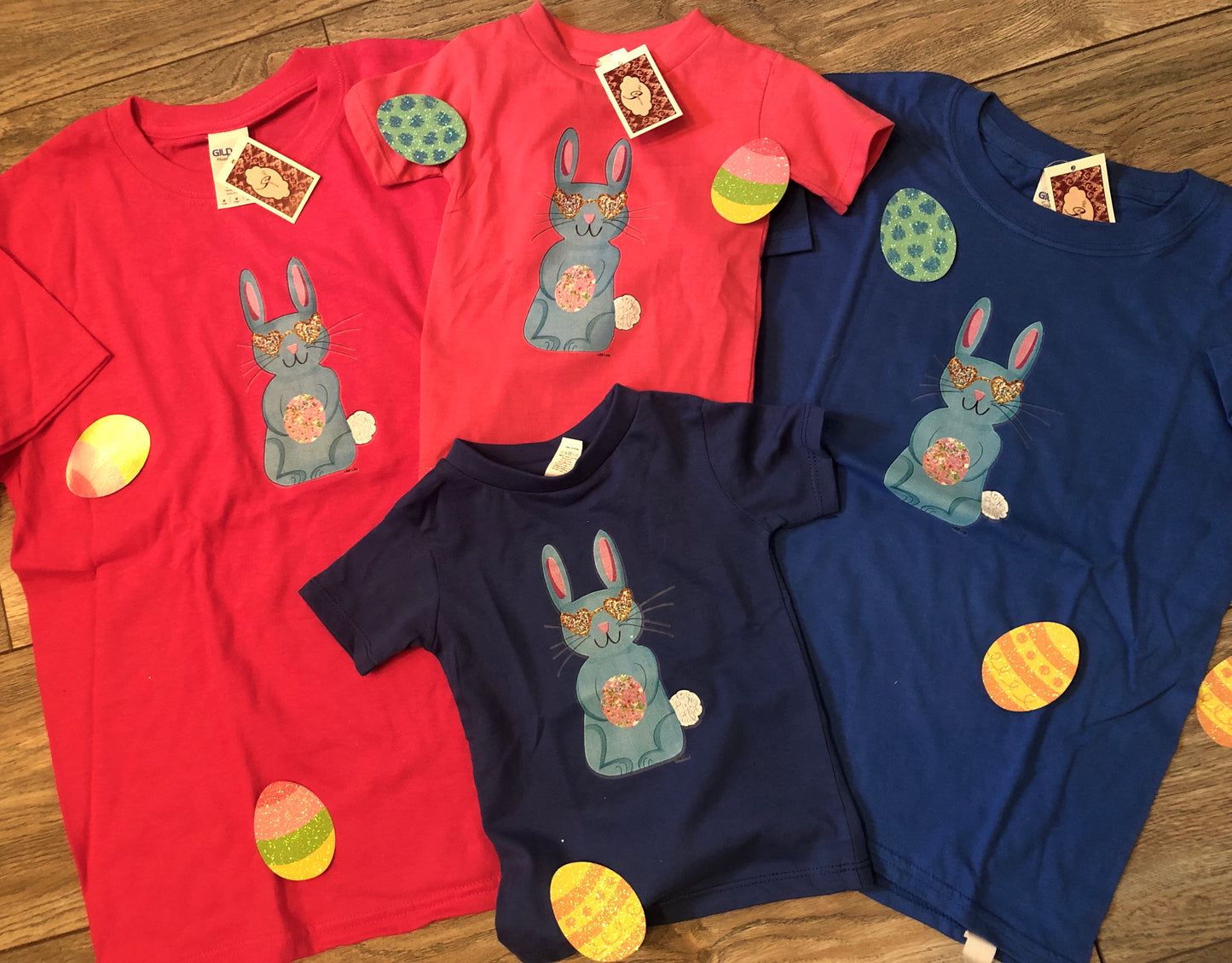 Easter Bunny Pink and Blue Infant and Youth T Shirts