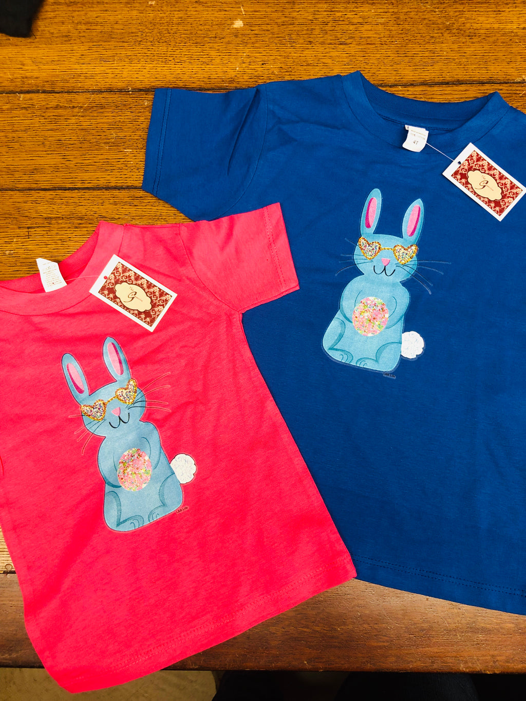 Easter Bunny Pink and Blue Infant and Youth T Shirts