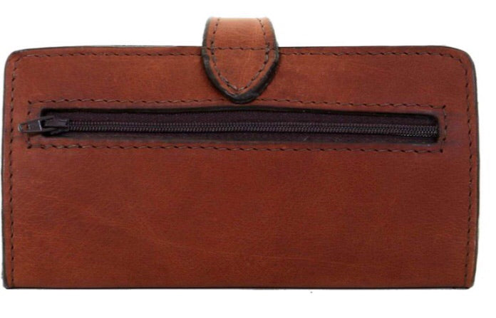 Ladies Wallet-Axis Pocket-Brandy Pull-Up Back LW223