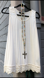 Tank Top With Crochet Hem