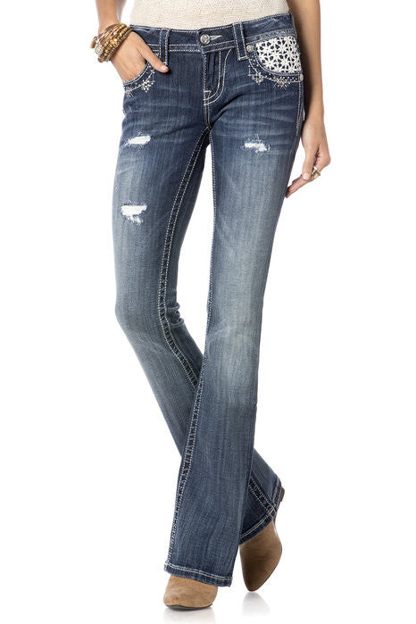 Lacy Shine Boot Cut Jeans