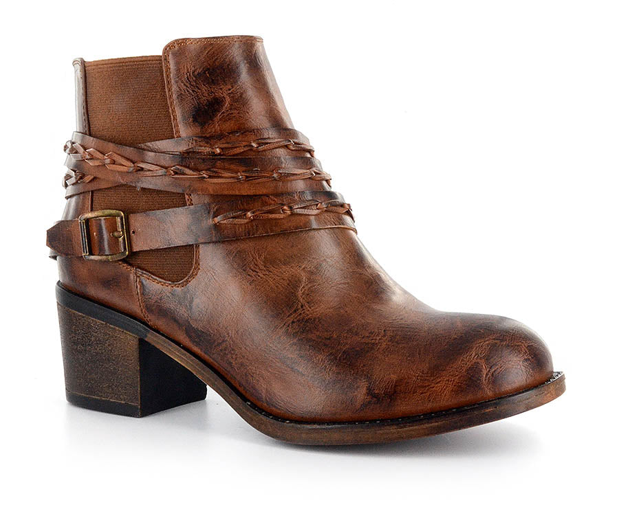 "Wrap" Leather Ankle Booties