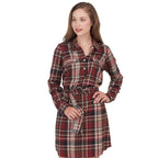 Bale Flannel Shirt Dress Burgundy
