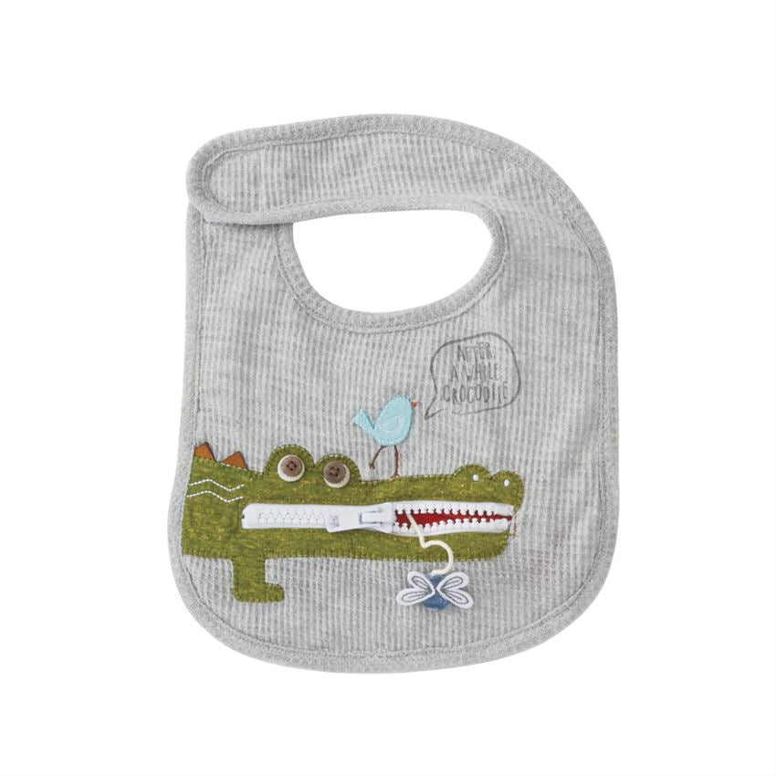 Alligator Zipper Mouth Baby Bib