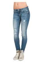 Five Pocket Skinny Jean with Slight Distress