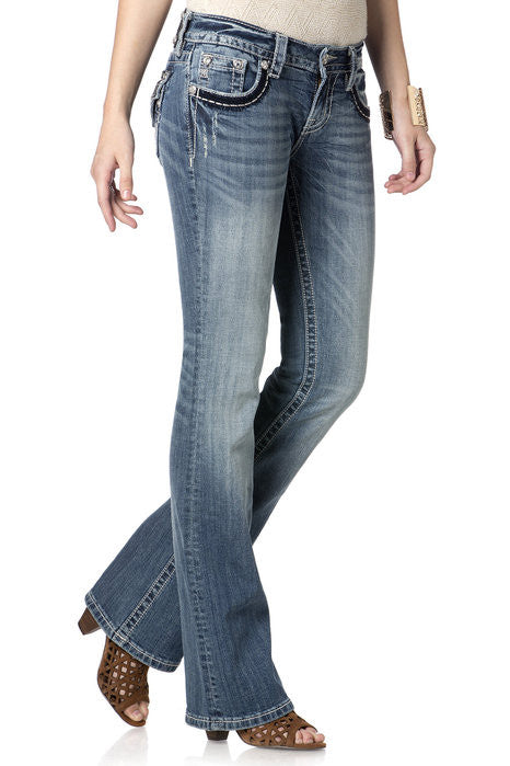 Winging It Border Boot Cut Jeans