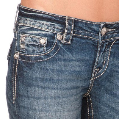 Light Blue Sequin Flap Pocket