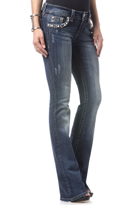 Pretty Pearly Boot Cut Jeans (SIZE 26)