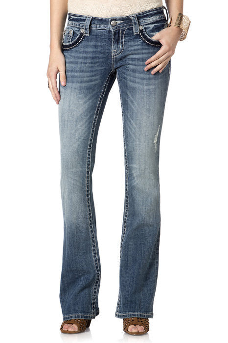 Winging It Border Boot Cut Jeans