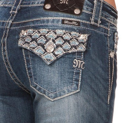 Light Blue Sequin Flap Pocket
