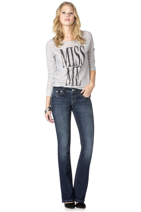 Totally Mesmerized Flap Boot Cut Jeans