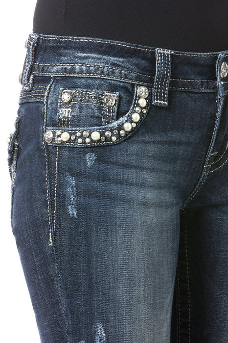 Pretty Pearly Boot Cut Jeans (SIZE 26)