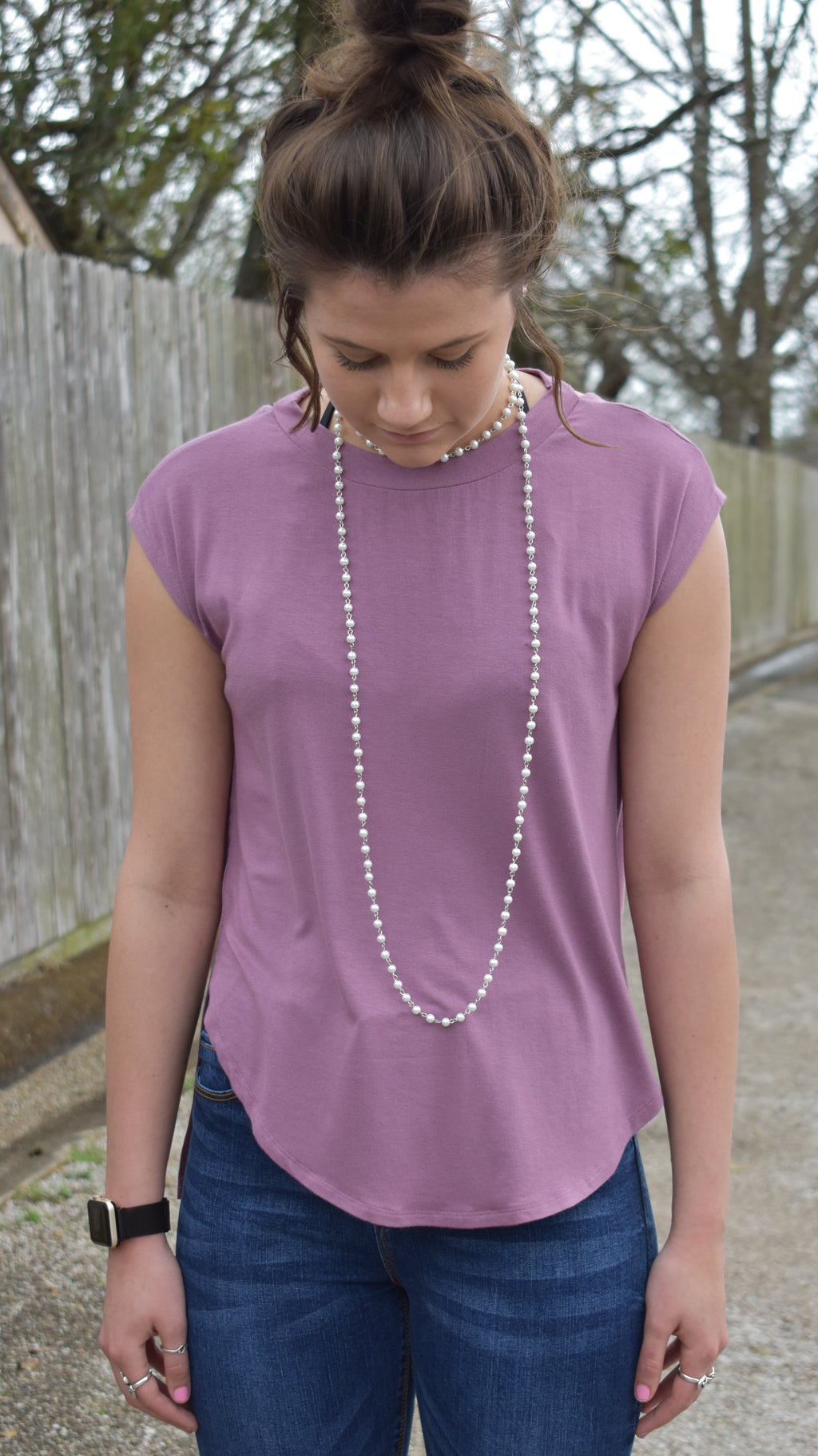 Mauve Detailed Back Top