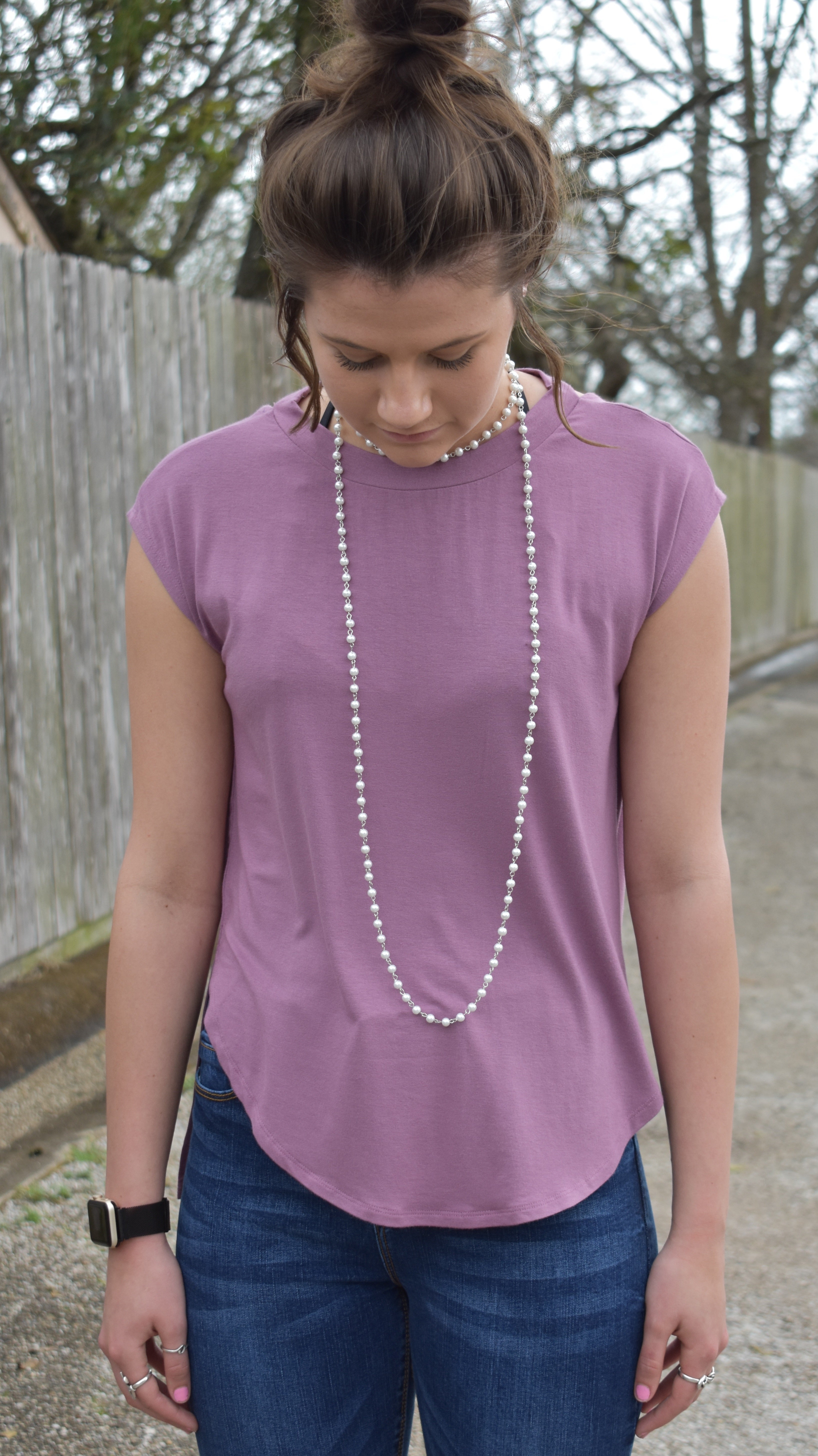 Mauve Detailed Back Top