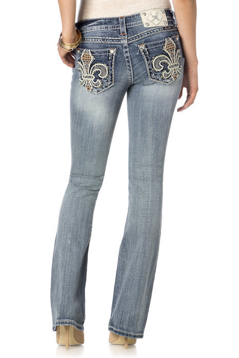 Fleur De Lis Garden Boot Cut Jeans