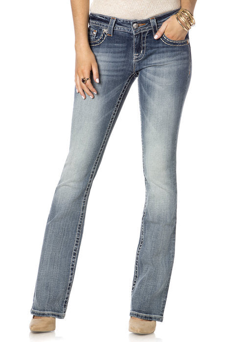 Fleur De Lis Garden Boot Cut Jeans